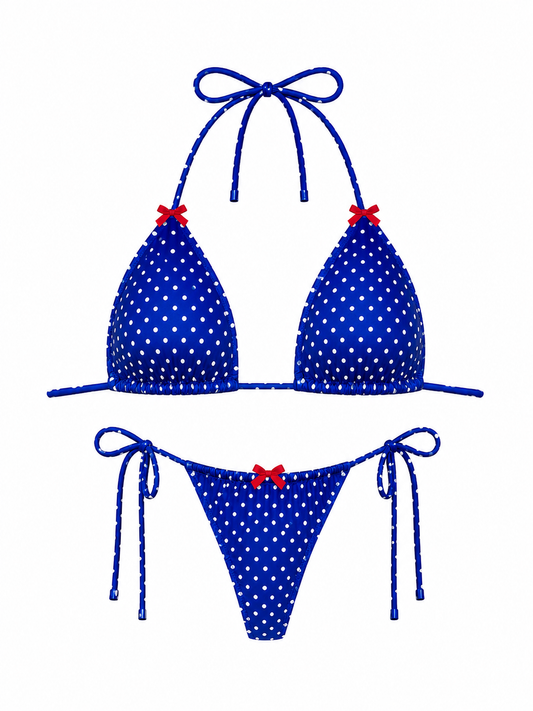 Blue polka dots