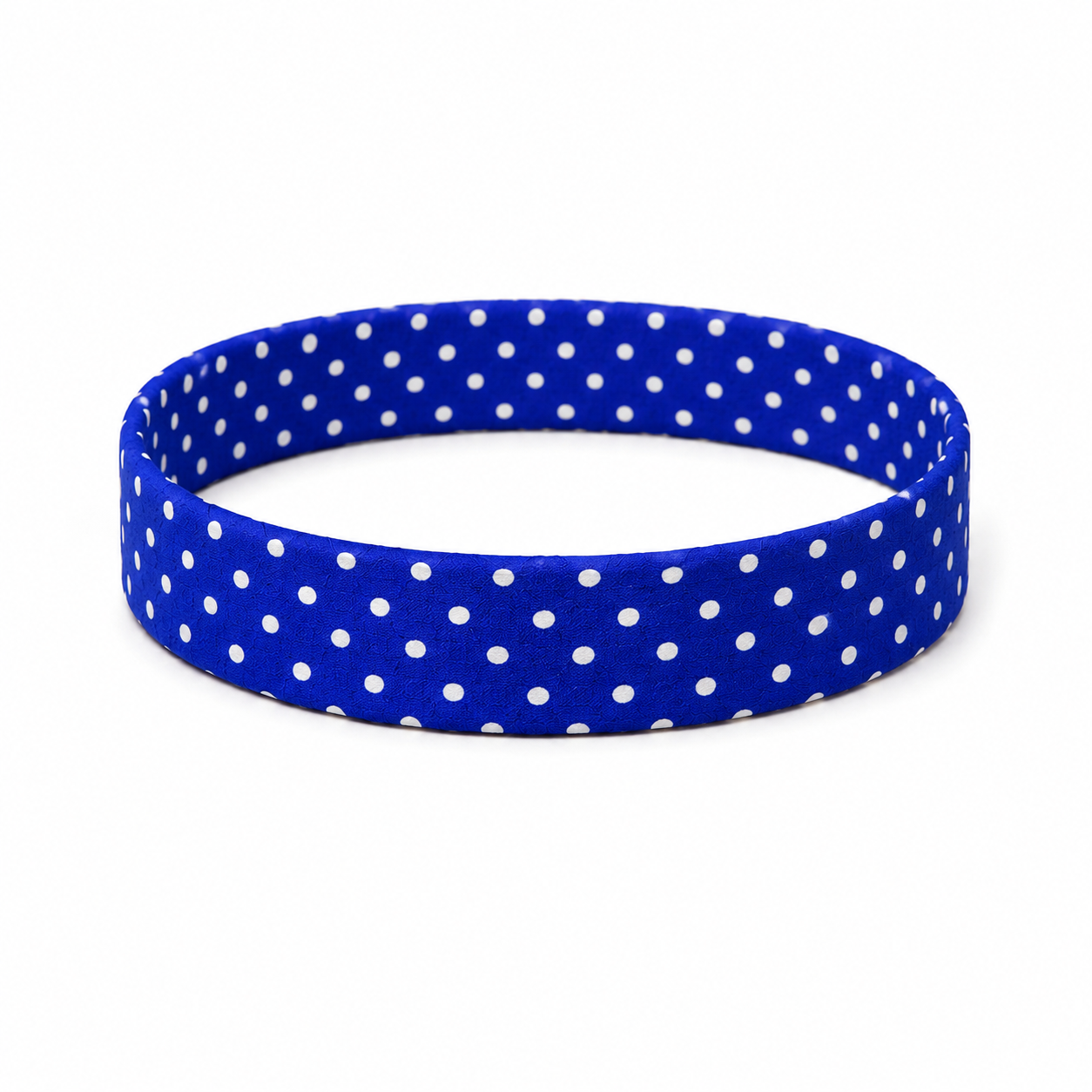 Headband - blue polka